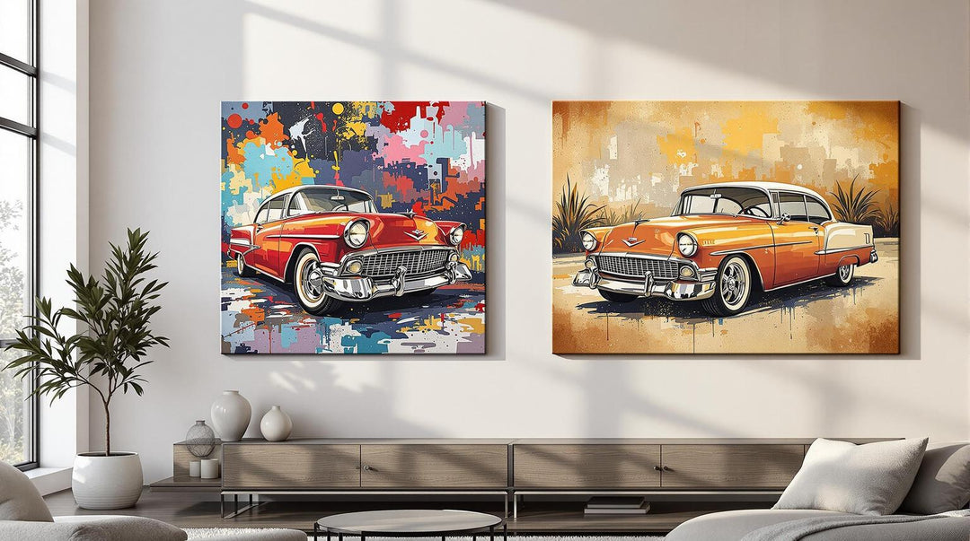 Metal vs. Canvas Car Art: Which is Better for Your Space?