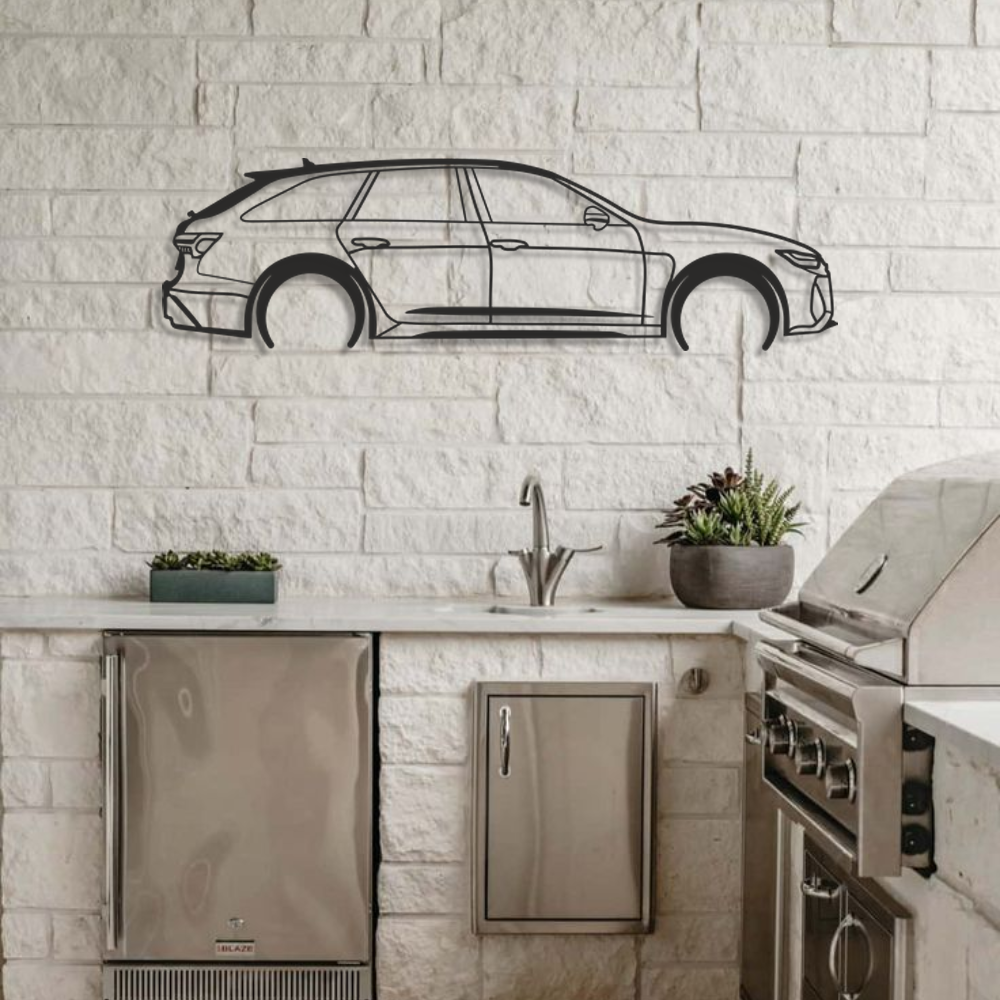Audi A4 Avant Silhouette Metal Wall Art