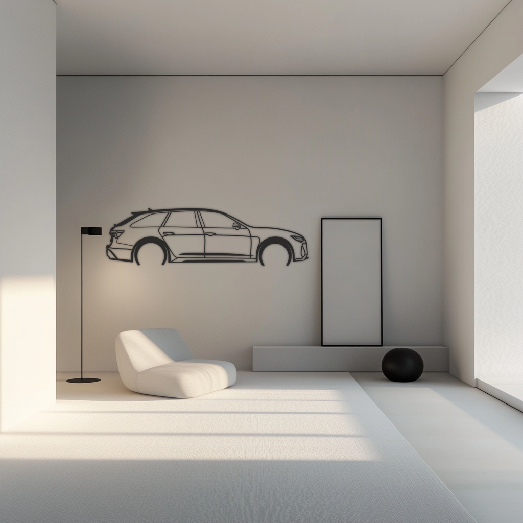Audi A4 Avant Silhouette Metal Wall Art