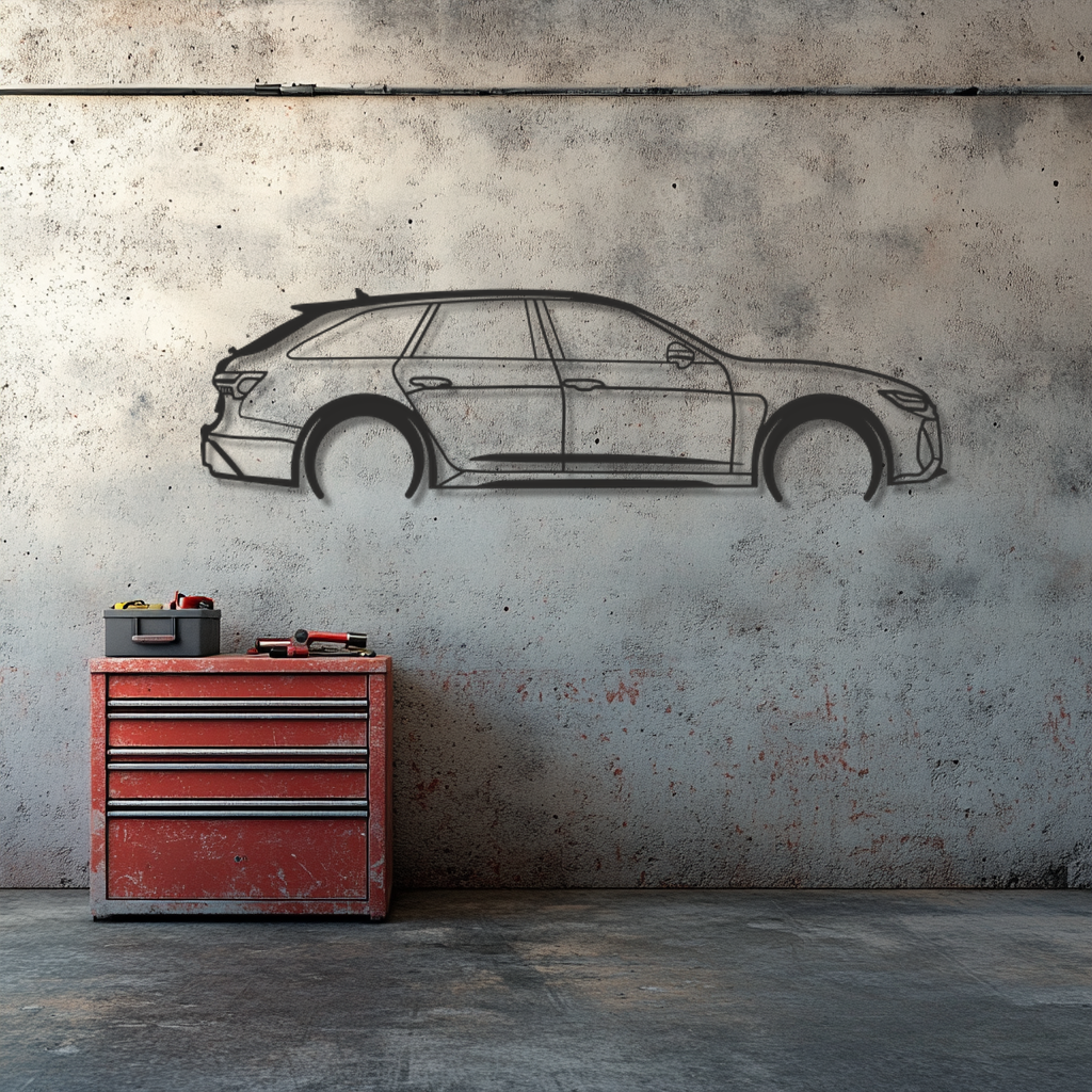 Audi A4 Avant Silhouette Metal Wall Art
