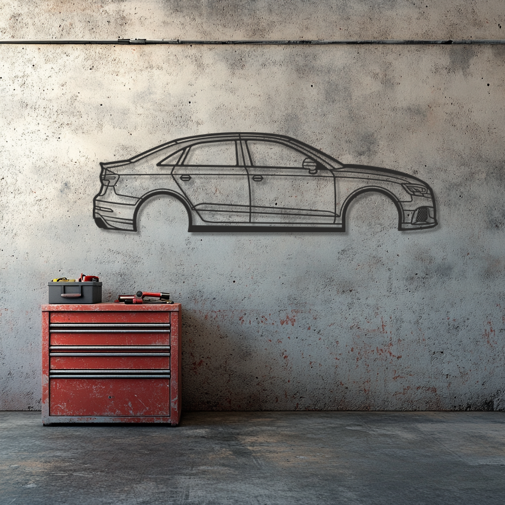 Audi RS3 Silhouette Metal Wall Art