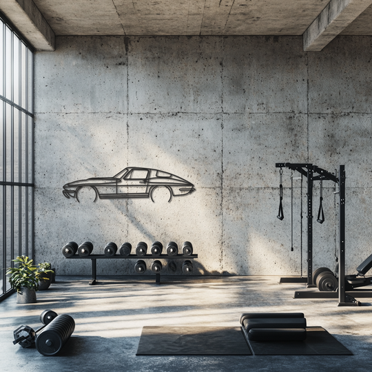 Chevrolet CORVETTE Silhouette Metall Wandkunst