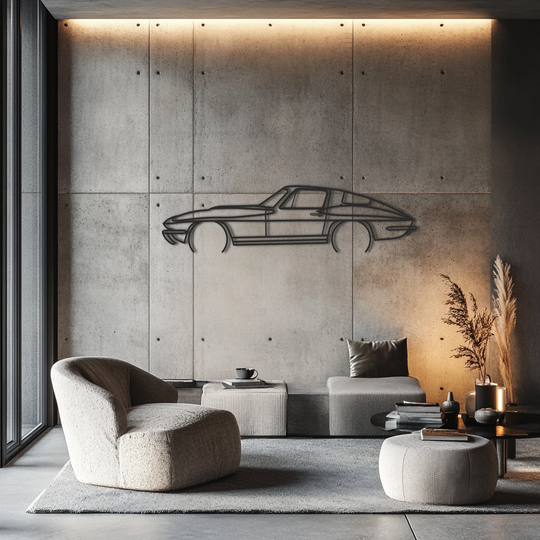 Chevrolet CORVETTE Silhouette Metall Wandkunst