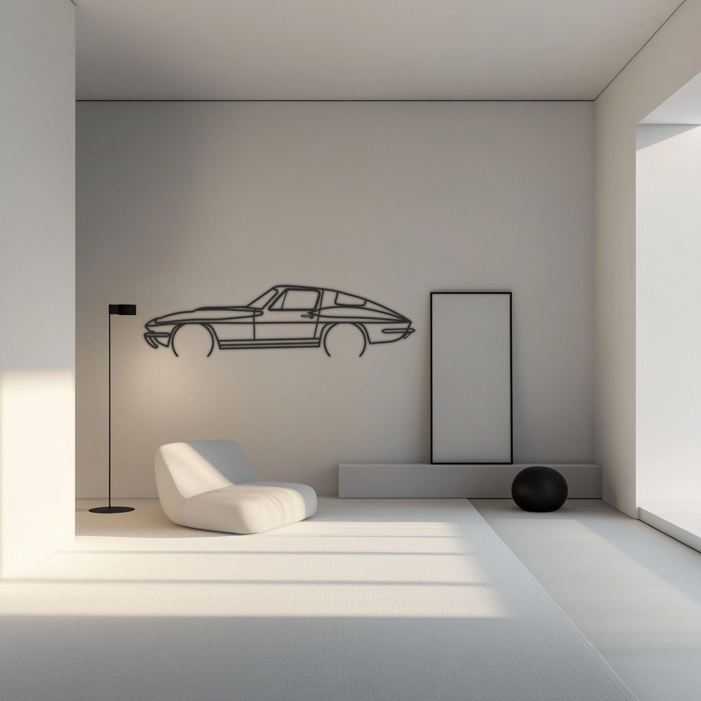 Chevrolet CORVETTE Silhouette Metall Wandkunst