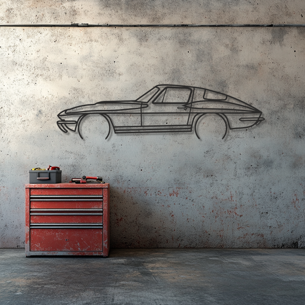 Chevrolet CORVETTE Silhouette Metall Wandkunst