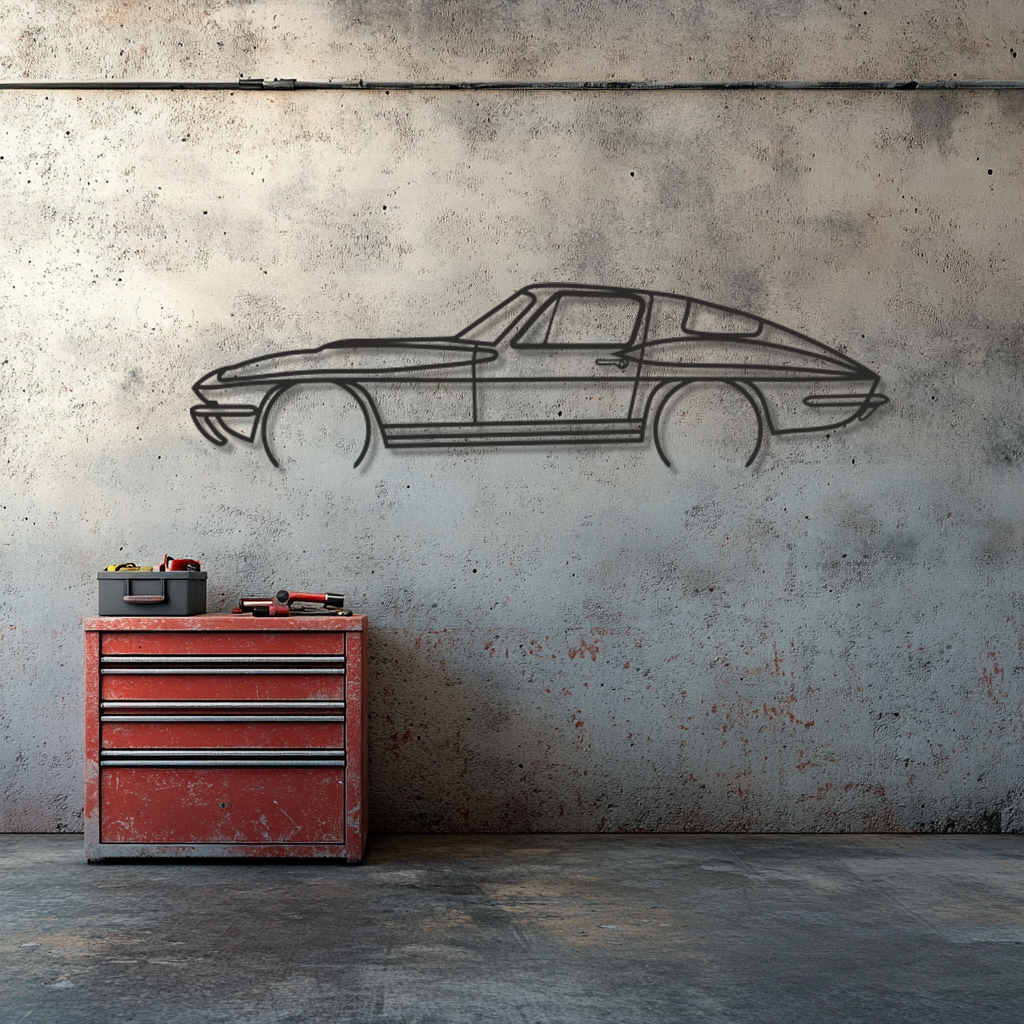 Chevrolet CORVETTE Silhouette Metall Wandkunst