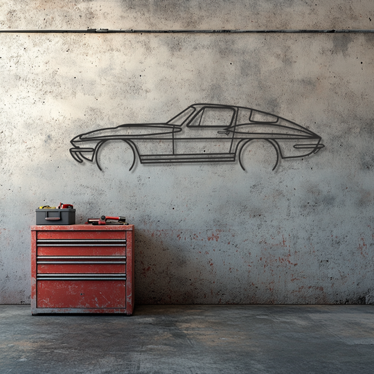 Chevrolet CORVETTE Silhouette Metall Wandkunst