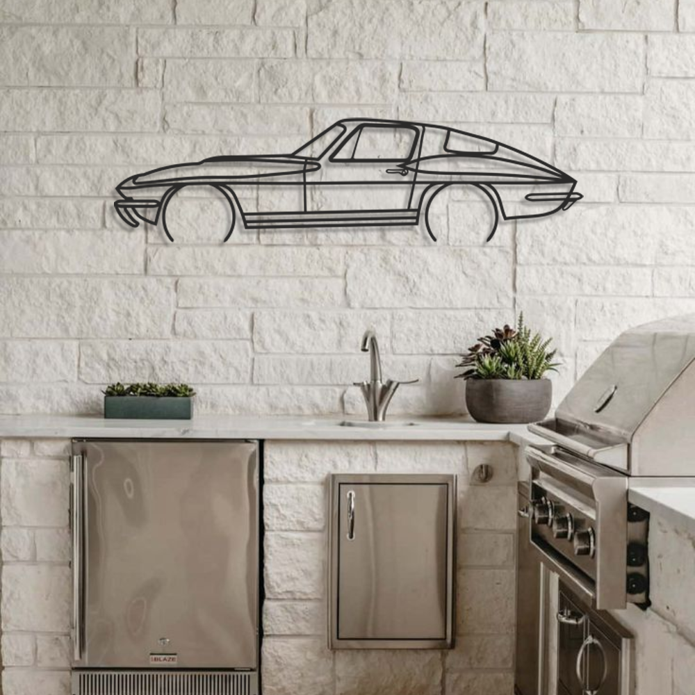 Chevrolet CORVETTE Silhouette Metall Wandkunst