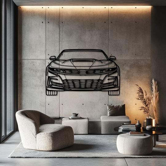 Chevrolet Camaro 2020 Front Silhouette Metal Wall Art