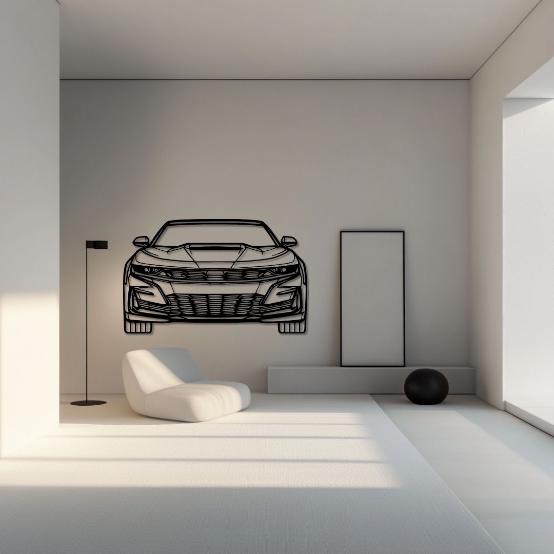 Chevrolet Camaro 2020 Front Silhouette Metal Wall Art