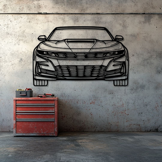 Chevrolet Camaro 2020 Front Silhouette Metal Wall Art
