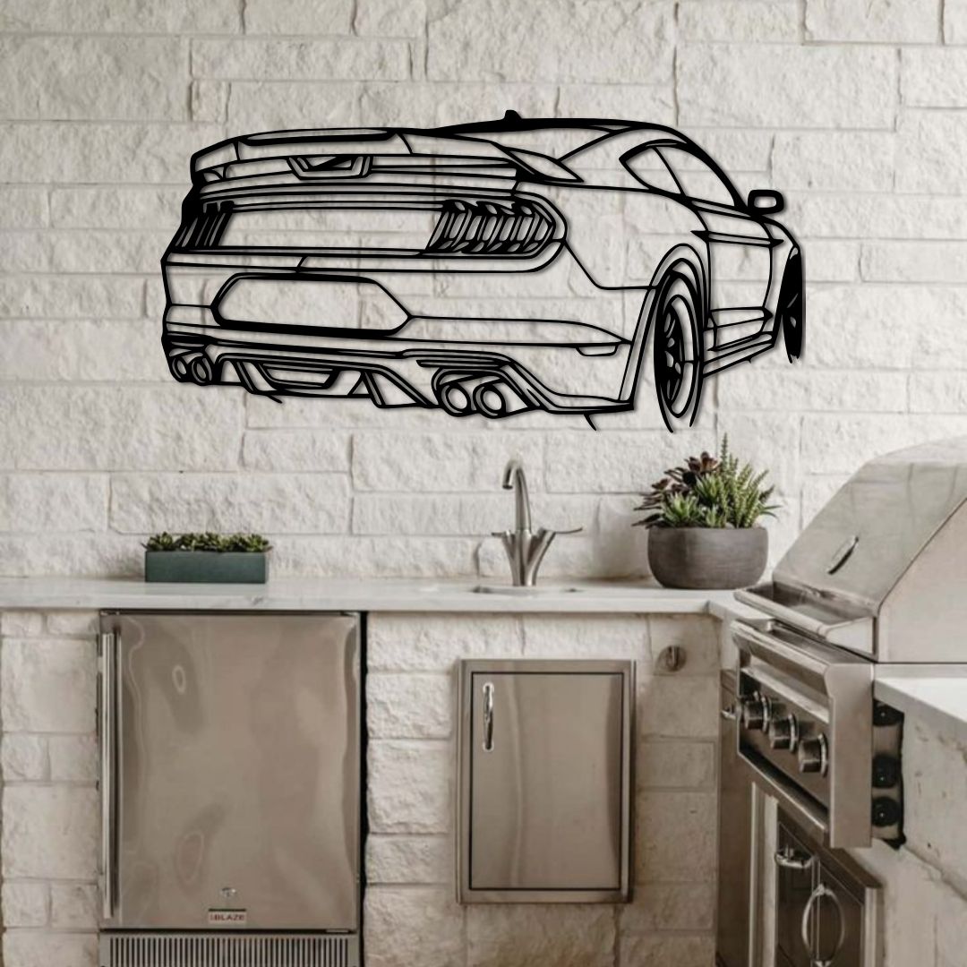 Ford Mustang GT 2020 angle Silhouette Metal Wall Art