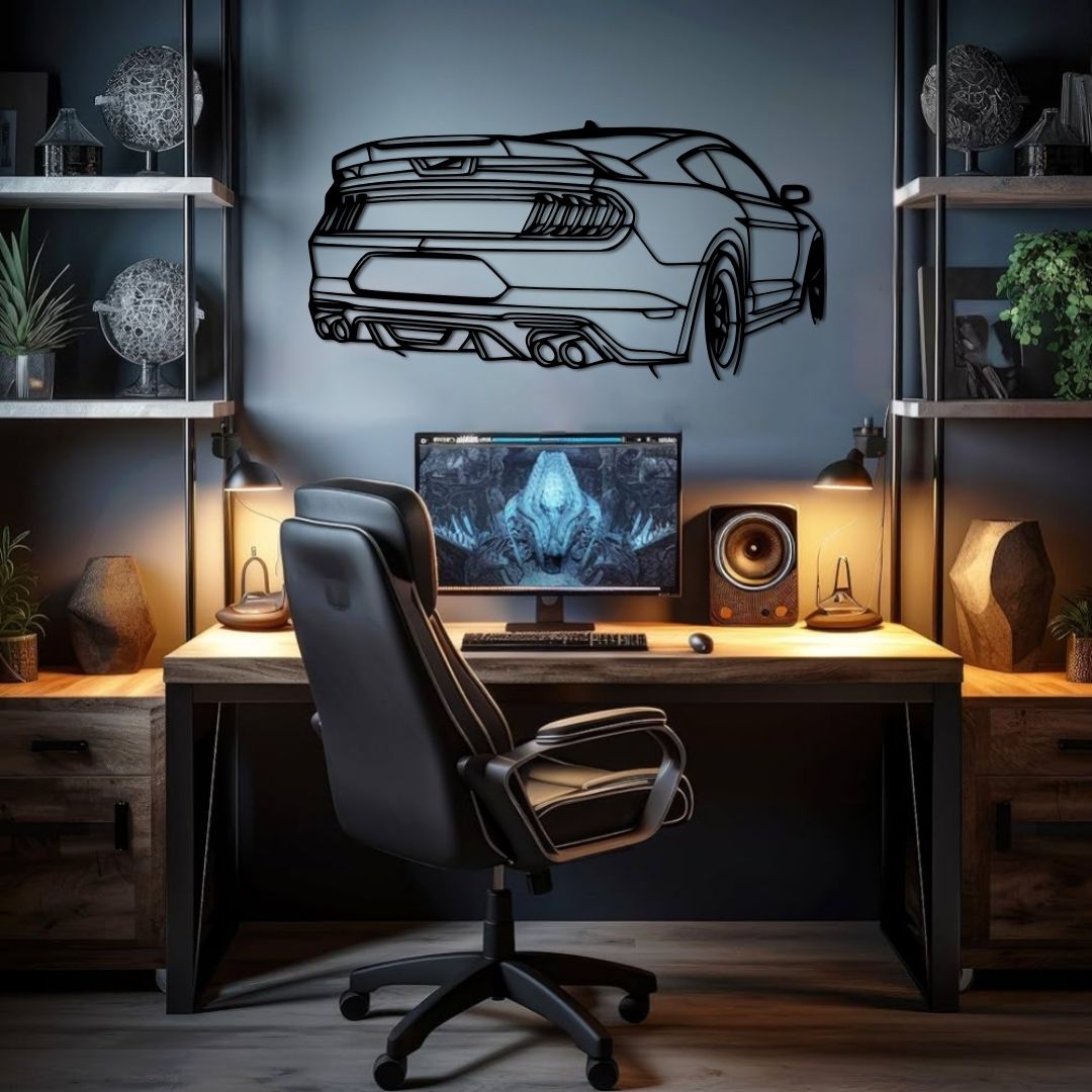Ford Mustang GT 2020 angle Silhouette Metal Wall Art