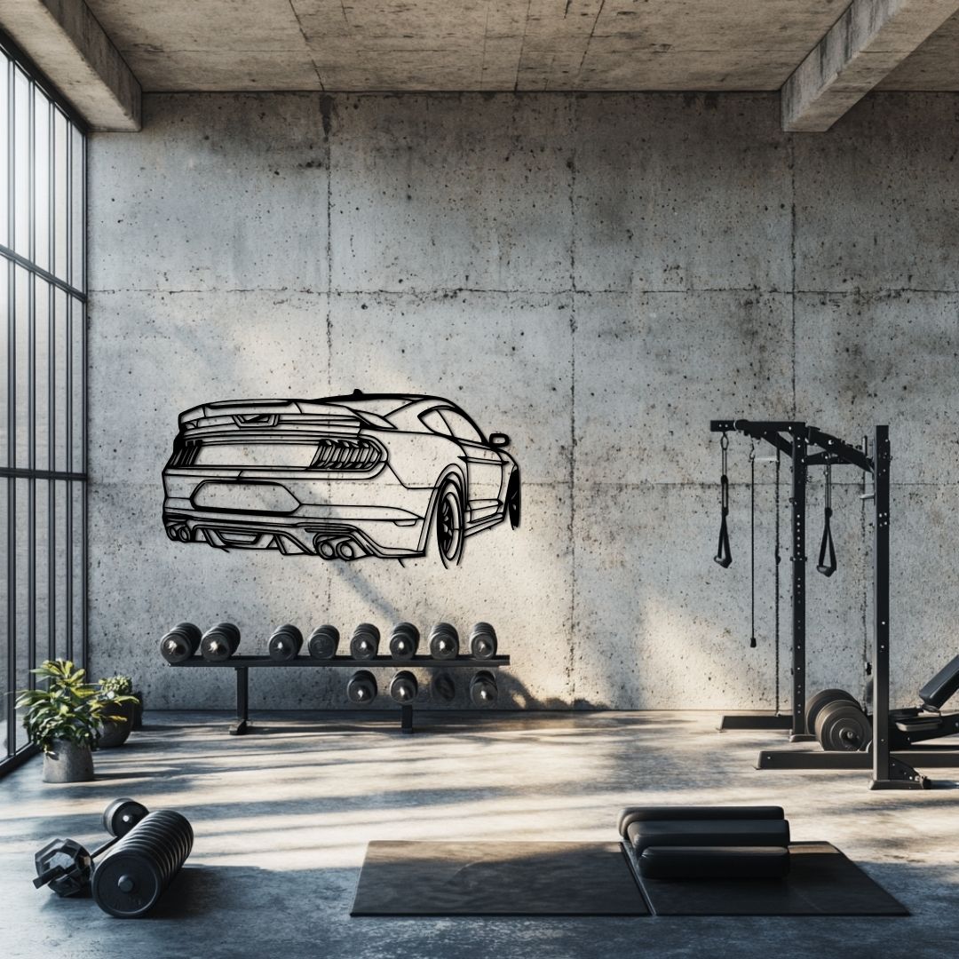 Ford Mustang GT 2020 angle Silhouette Metal Wall Art