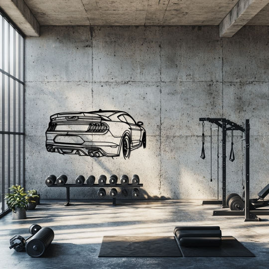Ford Mustang GT 2020 angle Silhouette Metal Wall Art