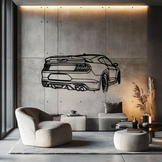 Ford Mustang GT 2020 angle Silhouette Metal Wall Art