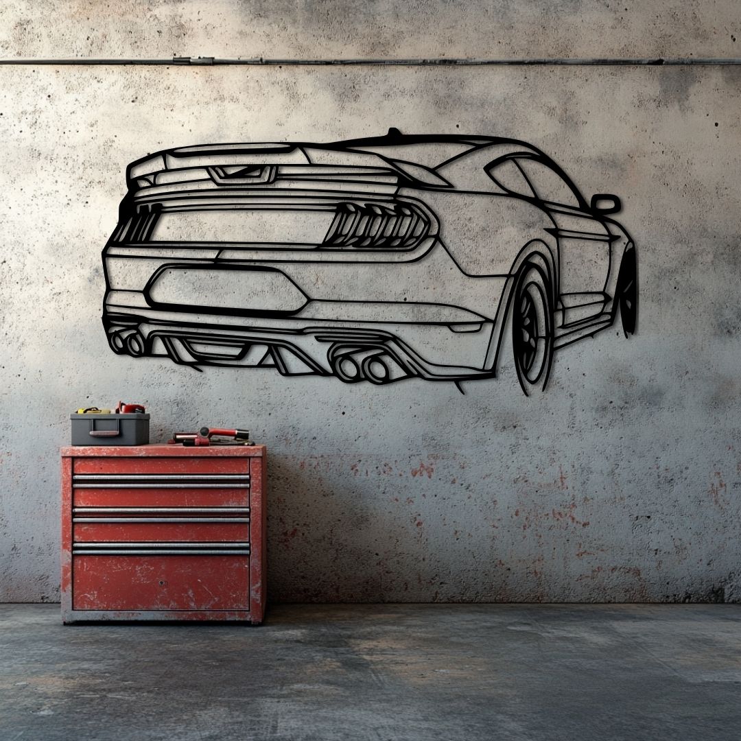 Ford Mustang GT 2020 angle Silhouette Metal Wall Art
