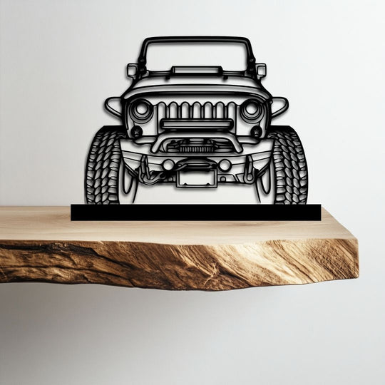 Jeep Wrangler Tuned Front Silhouette Metal Stand Art