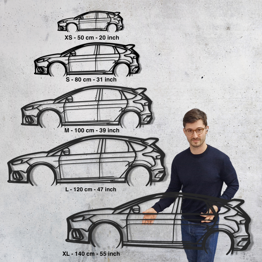Изкуство за метална стена с силует на кола Mustang
