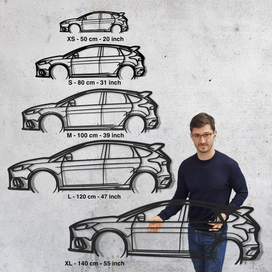 Изкуство за метална стена с силует на кола Mustang
