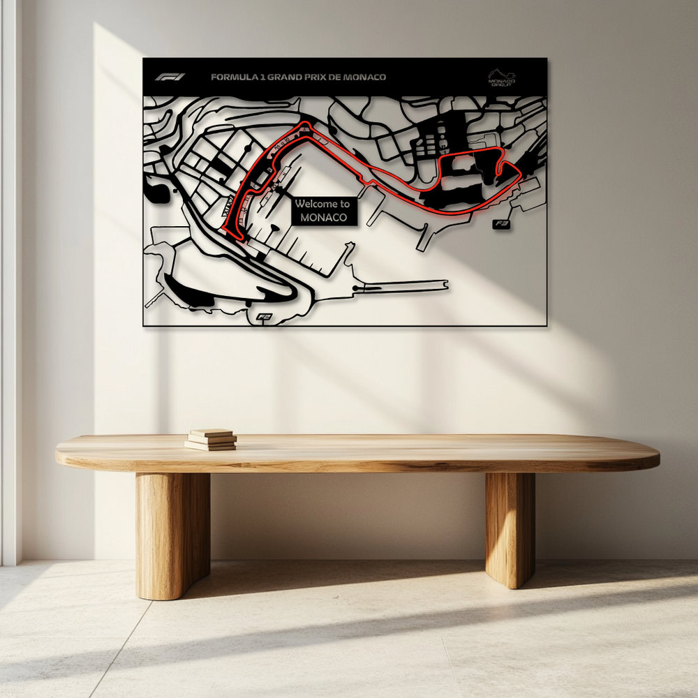 Monte Carlo Circuit Silhouette Metal Wall Art