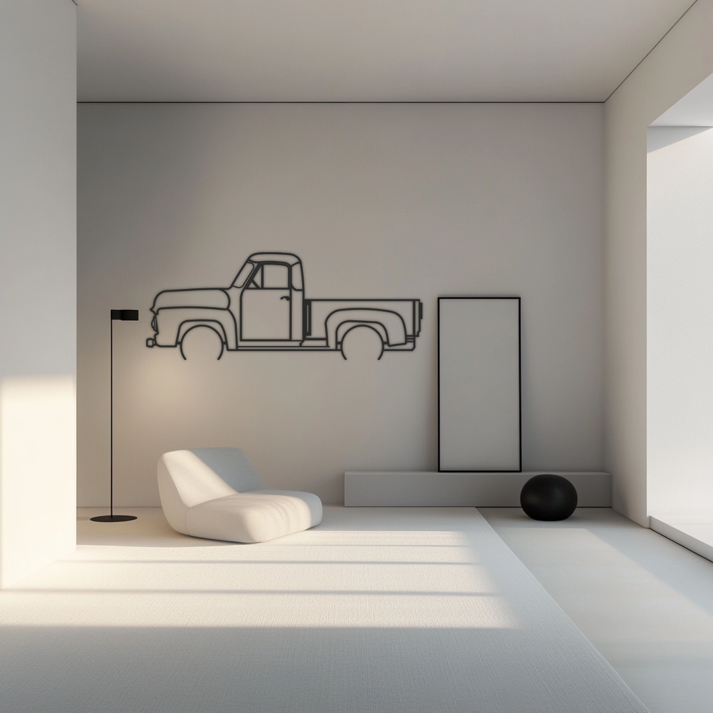 Classic Truck 1 Silhouette Metal Wall Art