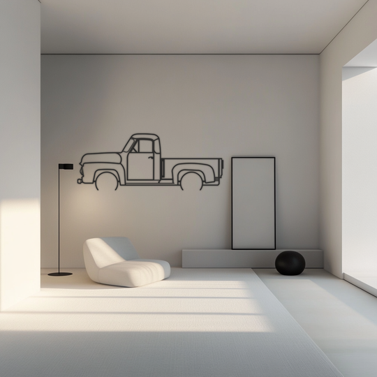 Classic Truck 1 Silhouette Metal Wall Art