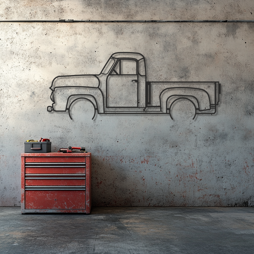 Classic Truck 1 Silhouette Metal Wall Art