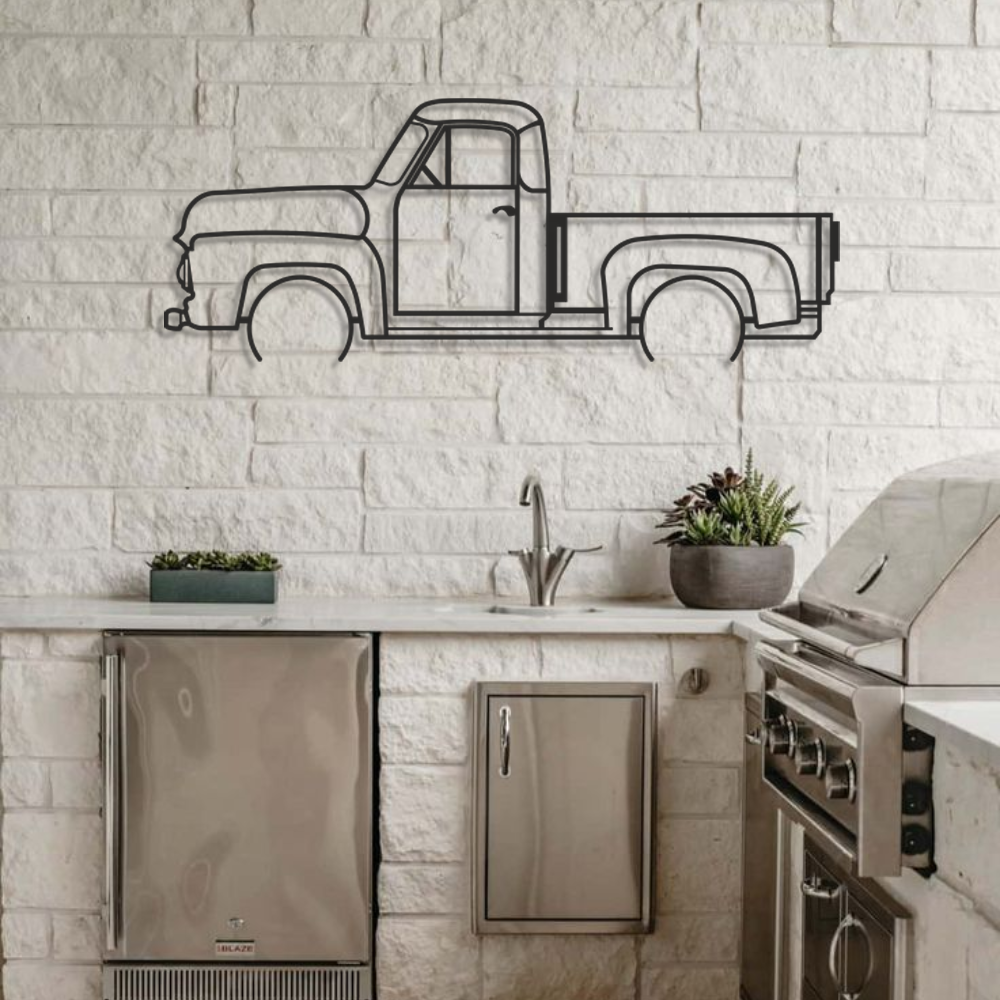 Classic Truck 1 Silhouette Metal Wall Art