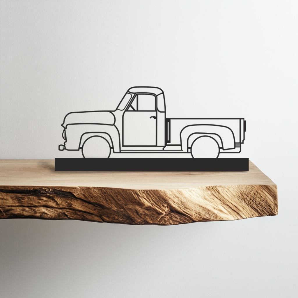 Classic Truck 1 Silhouette Metal Stand Art