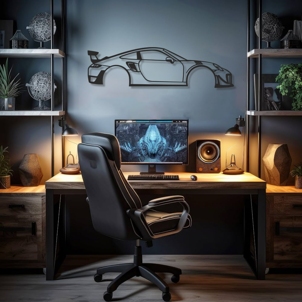 Porsche 911 Silhouette Metal Wall Art