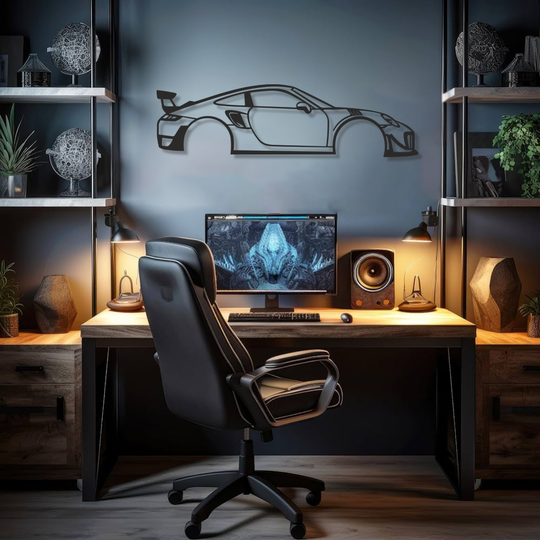 Porsche 911 Silhouette Metal Wall Art