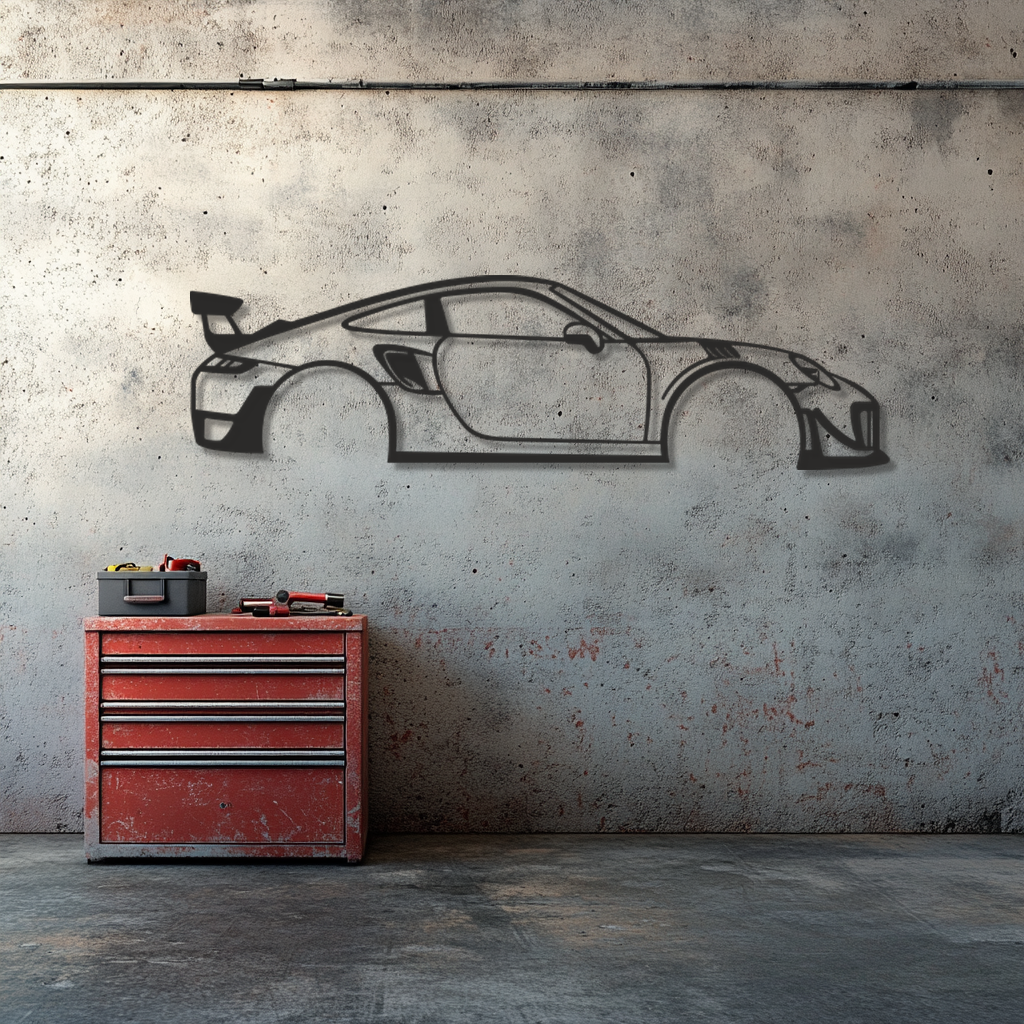 Porsche 911 Silhouette Metal Wall Art