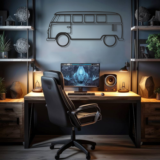 Volkswagen Bulli T1 Silhouette Metallwanddeko