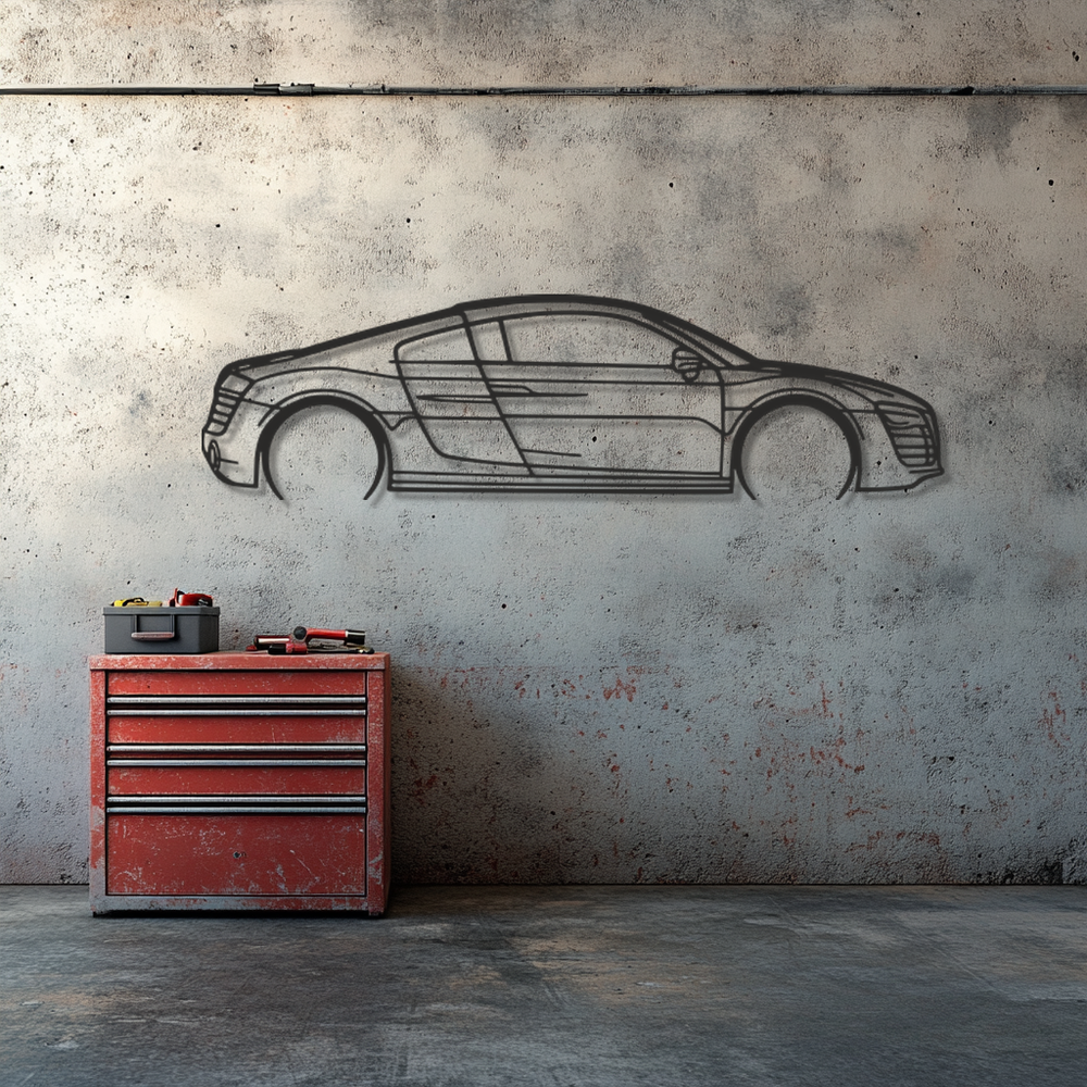 Audi R8 v10 Silhouette Metal Wall Art