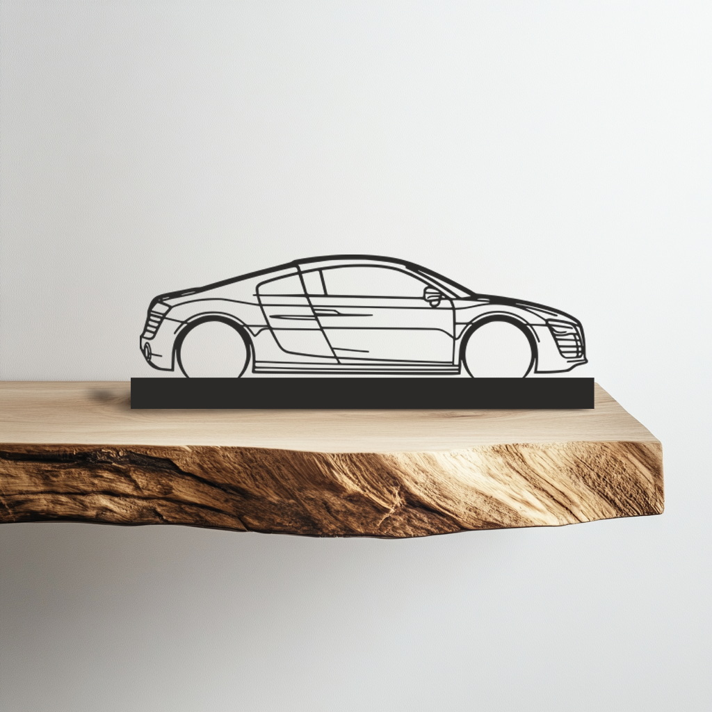 Audi R8 v10 Silhouette Metal Stand Art