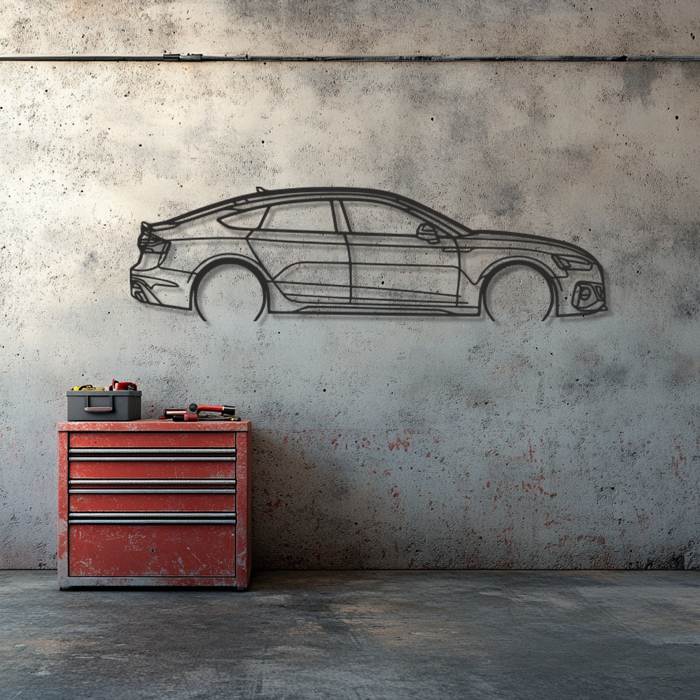 Audi RS5 Silhouette Metal Wall Art