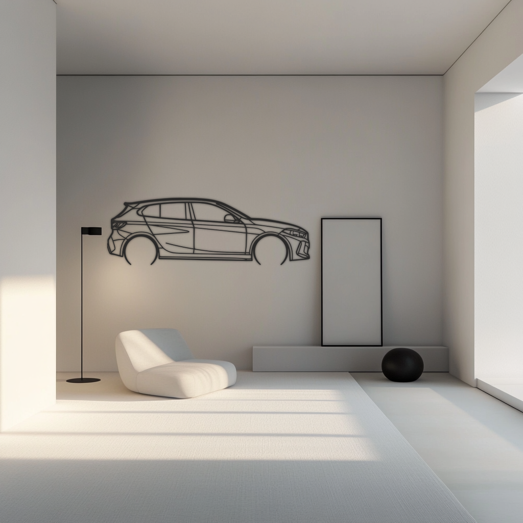 BMW 135i f40 Silhouette Metallwanddeko