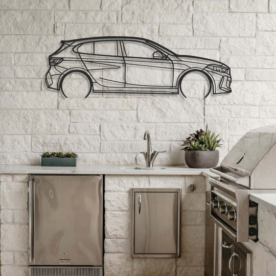 BMW 135i f40 Silhouette Metallwanddeko