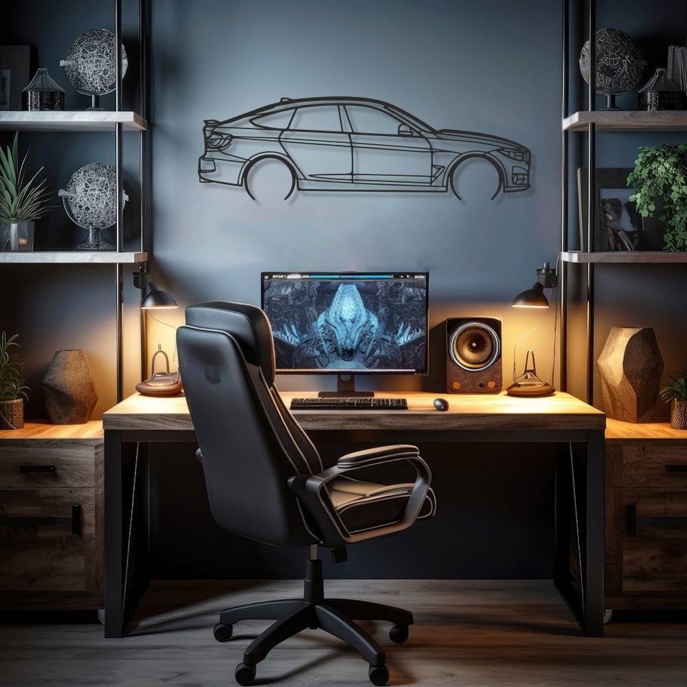 BMW 330 gt Silhouette Metal Wall Art
