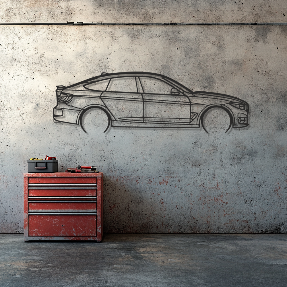 BMW 330 gt Silhouette Metal Wall Art