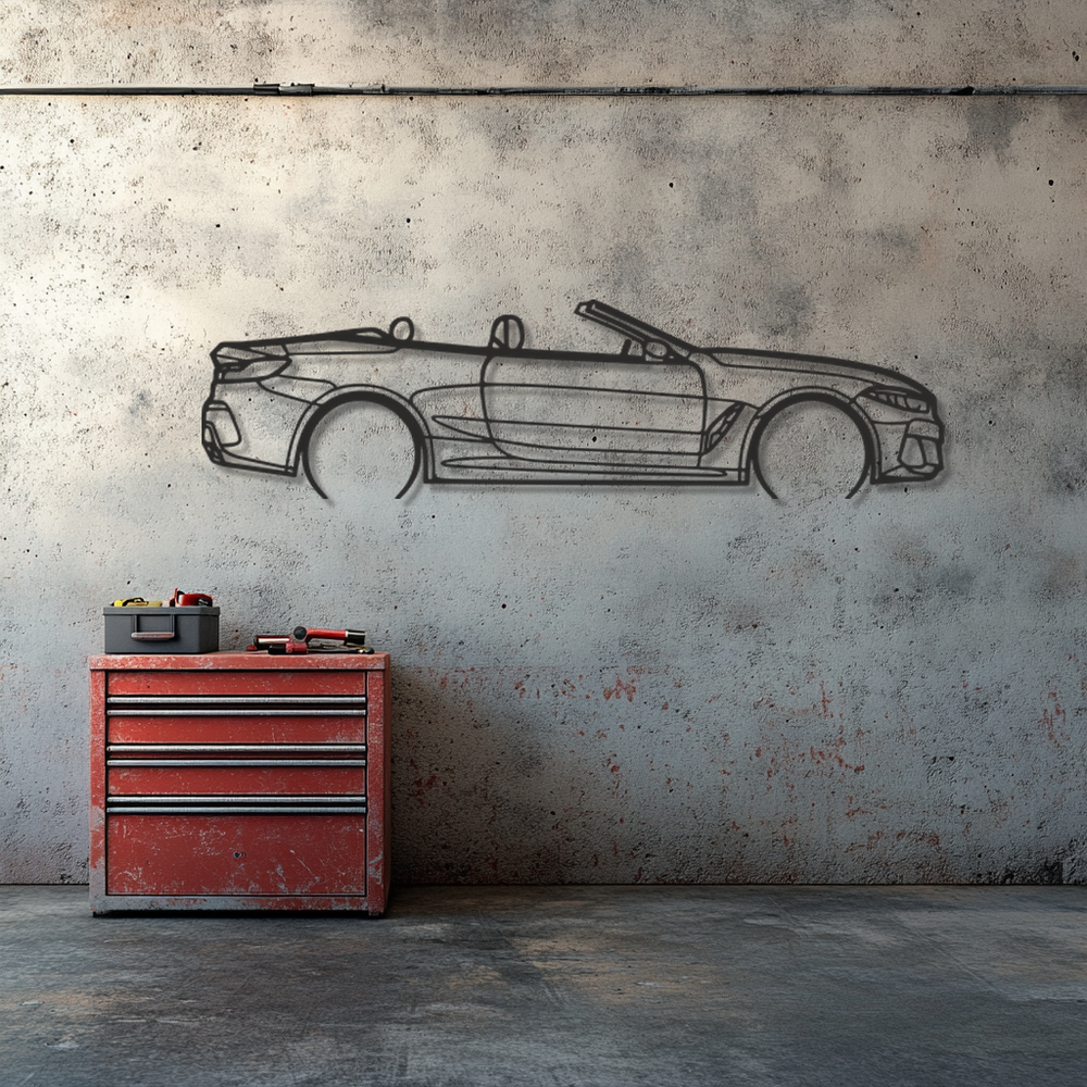 BMW 850i Silhouette Metal Wall Art