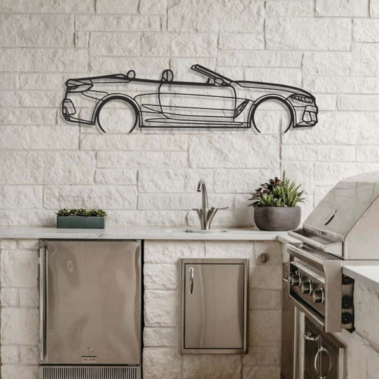 BMW 850i Silhouette Metal Wall Art
