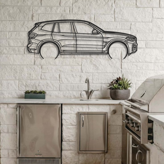 BMW X3 Silhouette Metal Wall Art