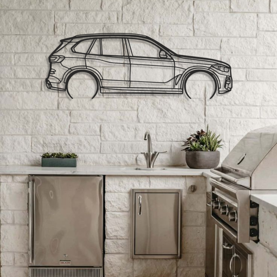 BMW X5 Silhouette Metal Wall Art