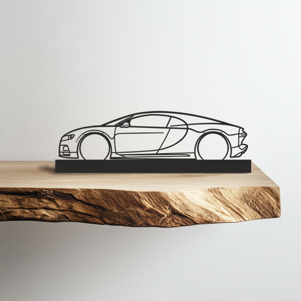 bugatti Chiron Silhouette Metal Stand Art