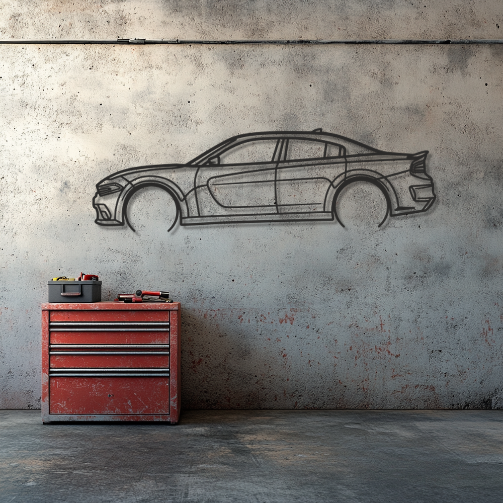 Dodge Charger srt Silhouette Metal Wall Art