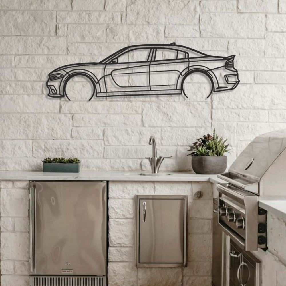 Dodge Charger srt Silhouette Metal Wall Art