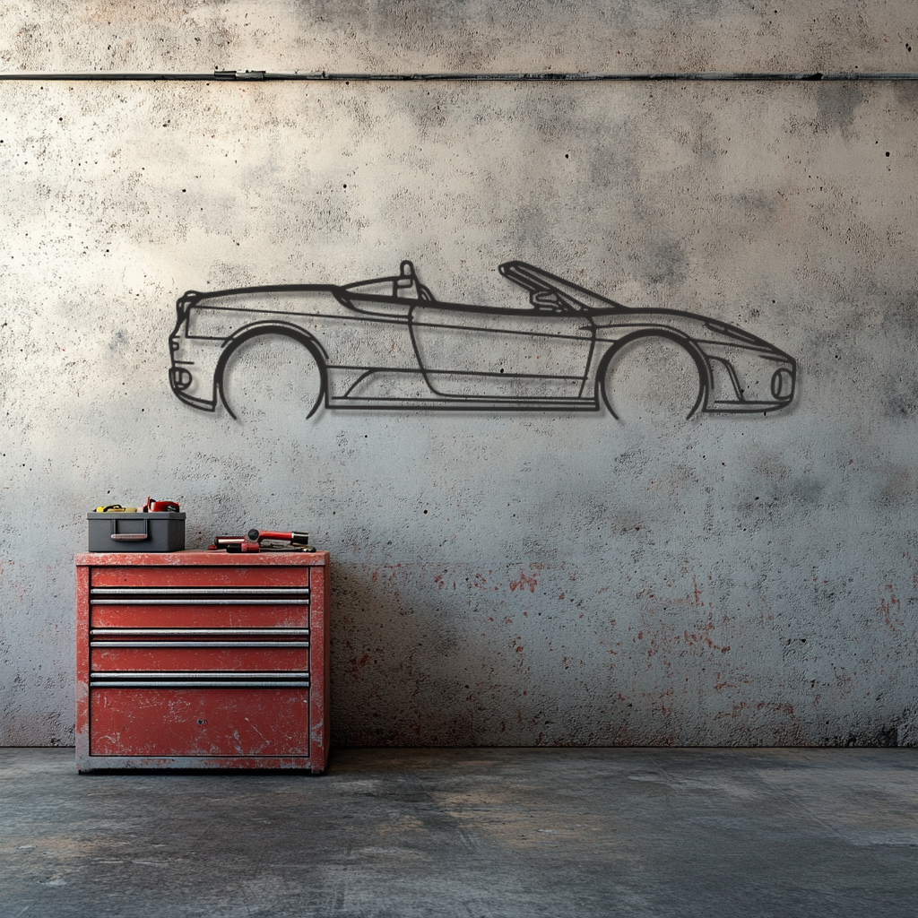 Ferrari f430 spider Silhouette Metal Wall Art