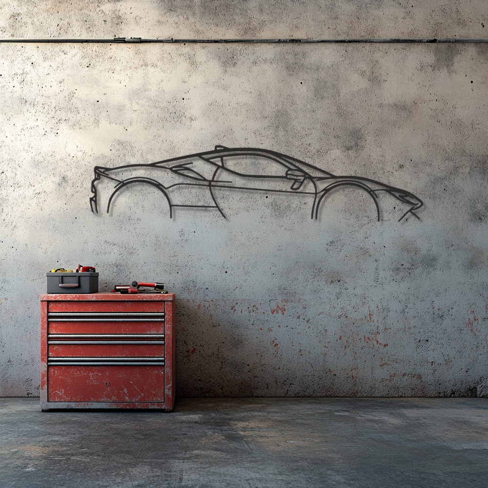Ferrari sf90 stradale Silhouette Metal Wall Art
